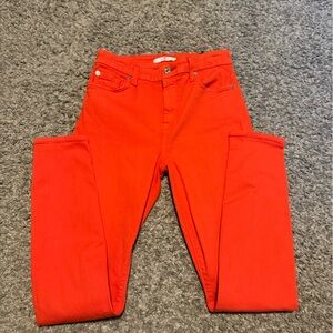 7 For All Mankind Bright Orange Jeans Size 26